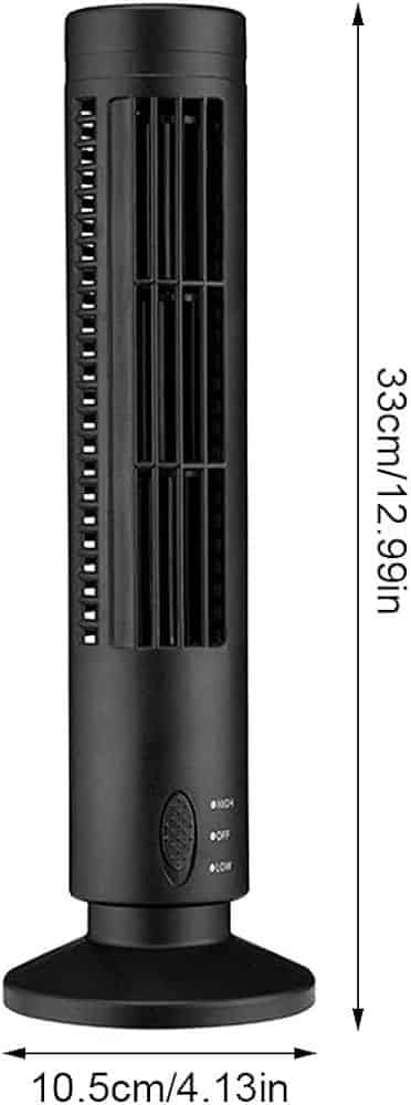 Portable USB Air Conditioner Mini Vertical Bladeless Fan Summer Air Cooler For Home Office Travel Cooling Tower Fan, 3 Wind Speed Desktop Air Conditioner Fan