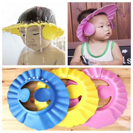 Adjustable Baby Shower Cap With Ear Protector (random Color)v